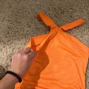 orange crop top